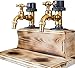 QZH Spirituosenspender, Professioneller Alkoholspender Station Wasserhahn Form Holz Tragbarer Cocktailspender Weinhalter für Party Dinner Bars Camping,DREI (Doppel)