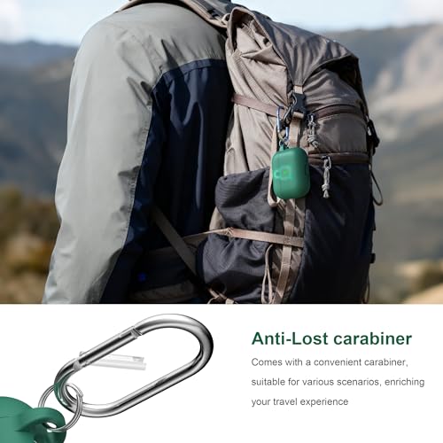 Image of R-fun for AirPods Pro 3rd Generation Case with Cleaner Kit, Soft Silicone Protective Case Cover for Apple AirPod Pro 3 for Women Men, AirPods Pro Case Accessories with Keychain, Pine Green