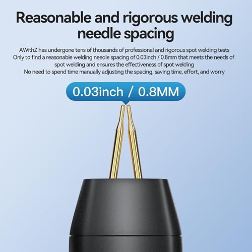 H1 Handheld Spot Welder, Portable Cordless Welder for 18650/26650 /32650 Battery Repair Metal Welding with 11 Gears Manual/Auto Mode Temperature Protection 1800mAh Battery 2-Meter Nickel Sheet
