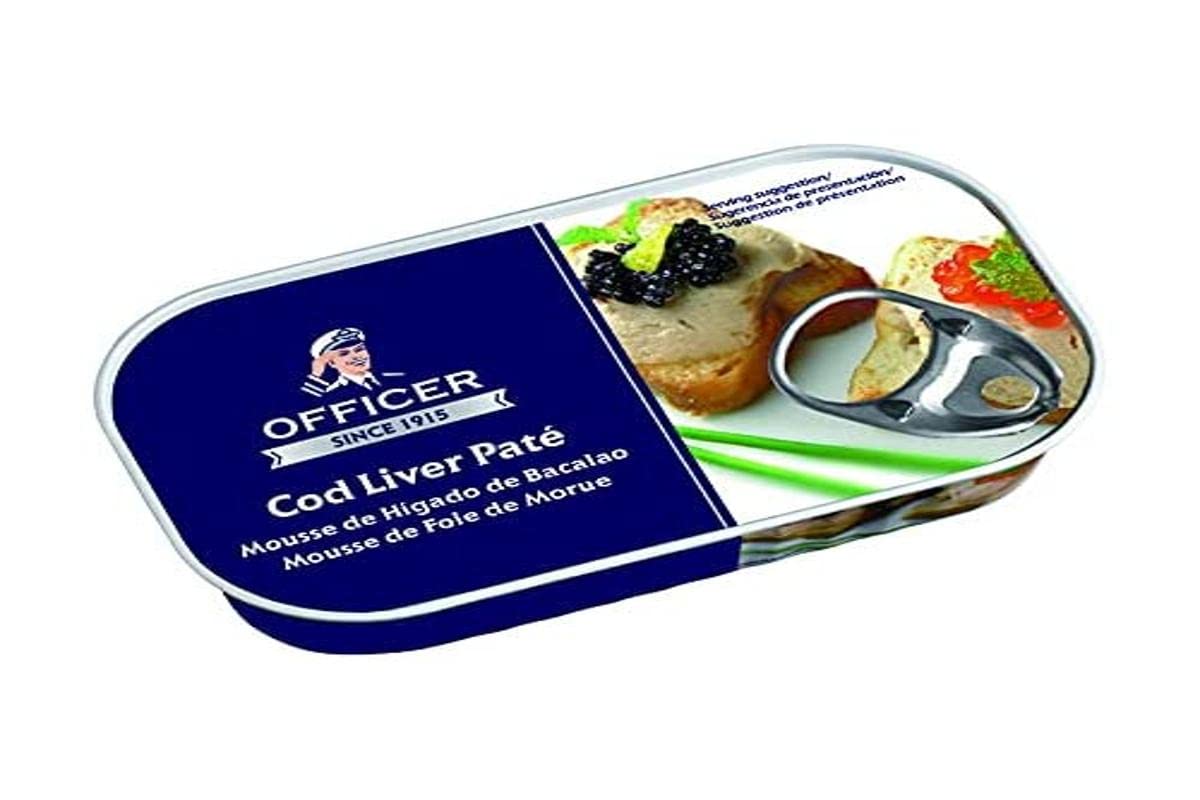 Officer, Mousse di fegato di merluzzo - Paté di fegato di merluzzo - Delizioso e pronto da servire - 115