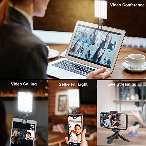 Luz de telefone portátil com clipe de LED para celular, iPhone, iPad, laptop, Android, luz de telefo