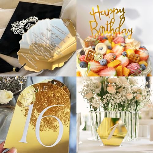 Image of KINLINK 8x12 Plexiglass Sheets 1 /8 inch Thick - 3mm Mirror Cast Acrylic Sheet, Plastic Board Polycarbonate Sheet for DIY Project, Craft, Wall Mirror, Acrylic Sign and Wedding Invitation 2 Pack