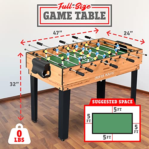 4In1 Portable Multi Game Table, 48” Sports Arcade Game With Accessories, Ping Pong, Air Hockey, Pool Billiards, Soccer Foosball All In One, For Indoor And Outdoor, Family, Kids And Adults #TOP2