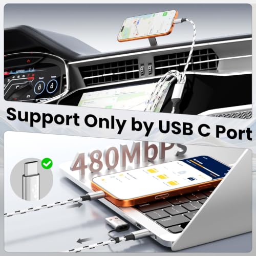 Image of Multi Charging Cable 5FT, 4 in 1 Charging Cables for Multiple Devices White