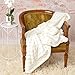 long rich Longrich Embossed Faux-Fur Reversible Sherpa, Ivory throw blanket 50 in X 60 in