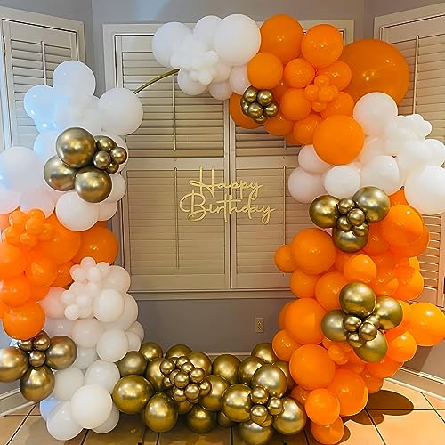 Image of Voircoloria 110pcs Orange Balloons 12inch Burnt Orange Latex Party Balloons for Thanksgiving Day, Fall Theme Party, Wedding, Birthday, Halloween, Baby Shower, Anniversary Party Decorations