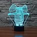 Produktbild Lindo elefante de dibujos animados de colores luz de la noche en 3D habitación de los niños toque lámpara de mesa decorativa regalo de cumpleaños creativo luz visual