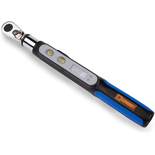 Bit-Head Digital Torque Wrench, 1/4 inch Drive Adopter, 0.74-14.75 ft-lbs Range, Measure Peak Torque, Compact Size, Calibrated (BMS2-020CN-S)