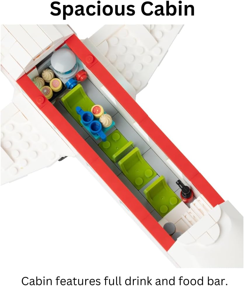 Block Builder Airplane Building Block Set (633 Pieces). Aviation Series Building Blocks for Kids and Adults - Image 3