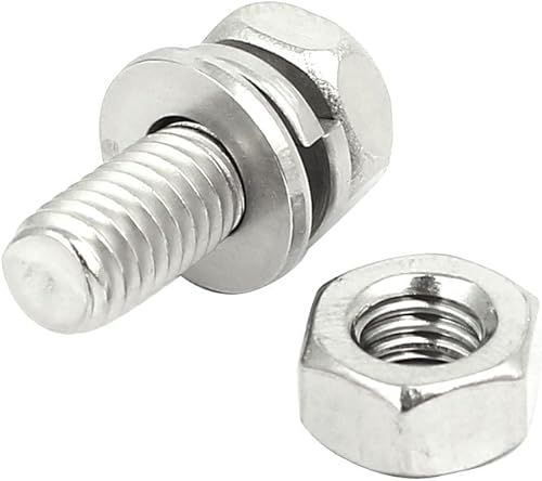 Miniatura 3 de IIVVERR M6x16mm 304 Acero Inoxidable Phillips Drive Hex Tornillo Tuerca w Arandela 10 Juegos (M6x16mm 304 Acero inoxidable Phillips Drive Cabeza