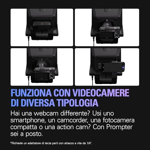 Prompter – Teleprompter con schermo integrato, YouTube, Twitch, Zoom, Teams e altro, supporta DSLR/Webcam/Smartphone, visualizzazione del monitor Drag & Drop, funziona con Mac/PC & Stream Deck - Hub USB - Immagine 8