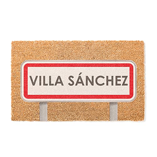 Made in Gift Felpudo de Coco70x40cm Personalizado Cartel de Pueblo con Texto o Nombre para Regalo Original Cover
