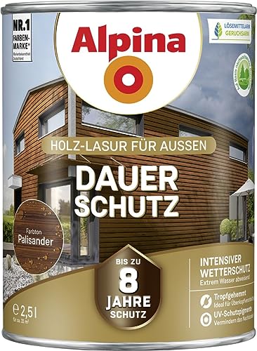 Preisvergleich Produktbild Alpina Dauerschutz Lasur palisander 2,5 Liter