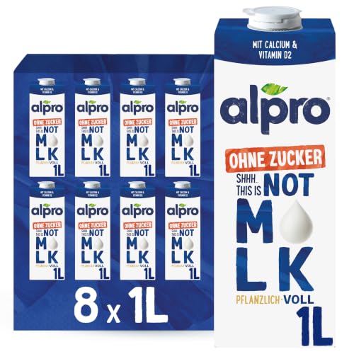 Alpro This is Not Milk 3 5 Prozent Vegan und milchfrei Von Natur aus laktosefrei Reich an Ballaststoffen Calcium und Vitaminen 8 x 1 L Haltbar