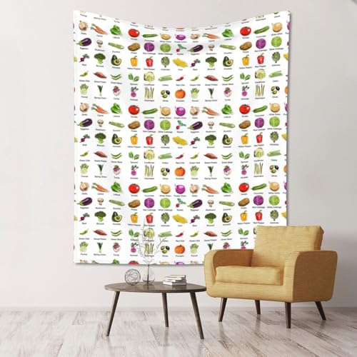 Tapisserie ultra douce motif légumes SHuWeiD tenture murale légère de salon