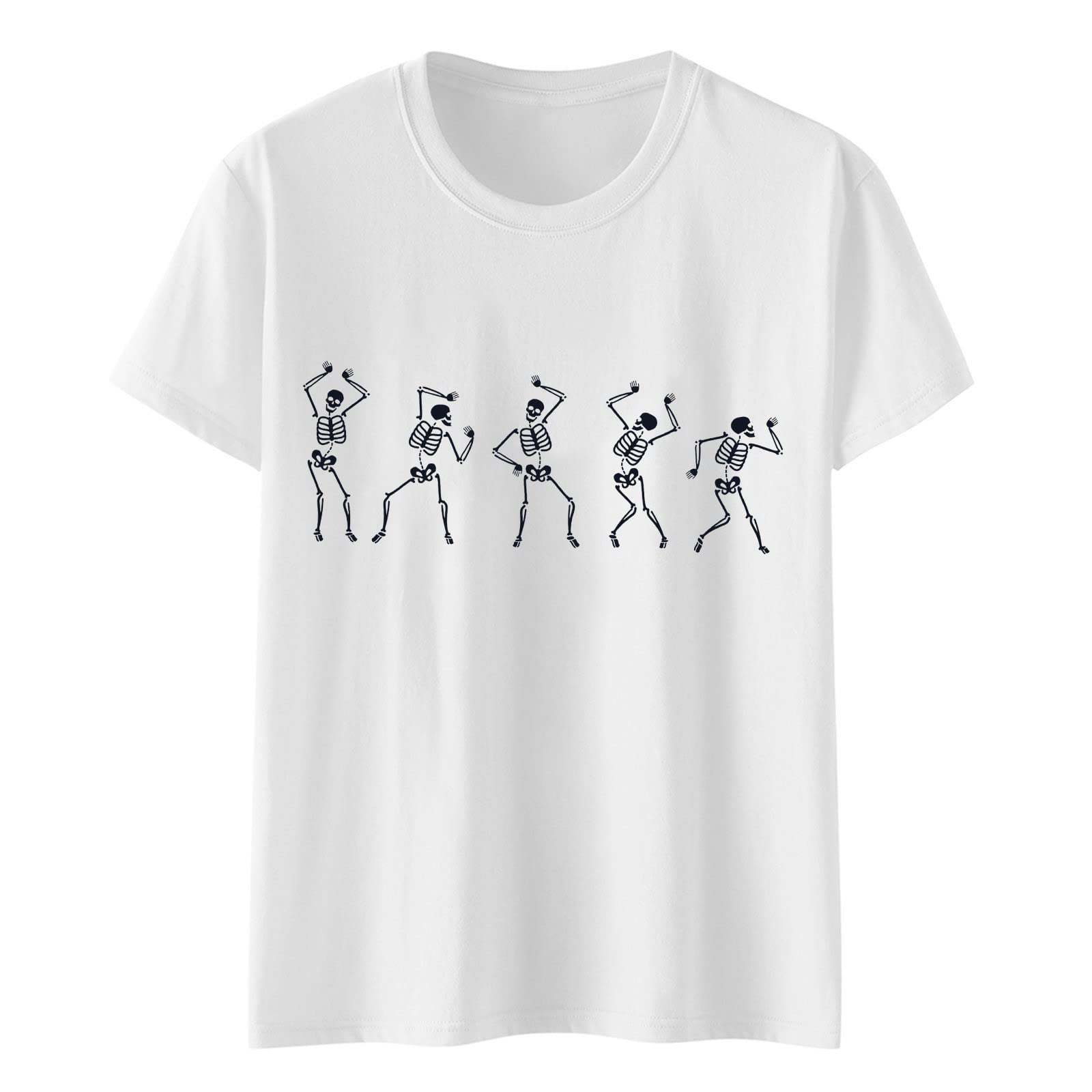 Womens Short Sleeve Shirts Graphic Print Causal Tunic Tops Fashion Round Neck Comfort Loose Fit Blouses