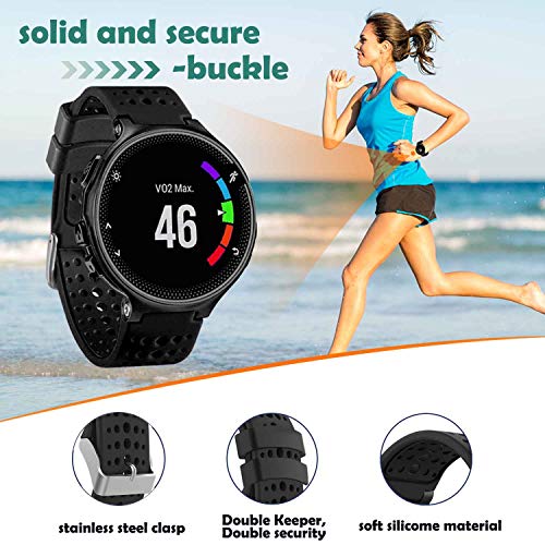 Image of Band Compatible with Garmin Forerunner 235, Soft Silicone Replacement Watch Band Strap Wristband for 220 /230 /235 /620 /630 /735XT /235 Lite Smart Watch for Women Men