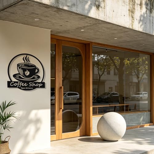 Image of Personalized Coffee Metal Sign, Custom Coffee Bar Signs, Custom Name Signs for Cafe Station, Coffee Wall Art Decor for Kitchen, Cafe Shop Decor, Cafe Lover Gift