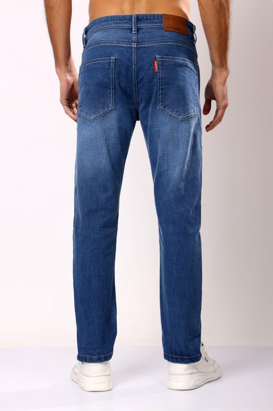 Image of London Hills Men's Ankle Length Denim Jeans | Slim Fit Ankle Jeans for Men | Casual Wear | No Alteration