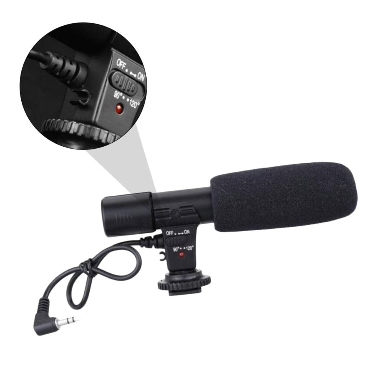 Microfono per Interviste Cardioide Professionale per Fotocamera DSLR e Videocamere Microfono di Registrazione con e Montaggio Compatibile con Smartphone e Tablet