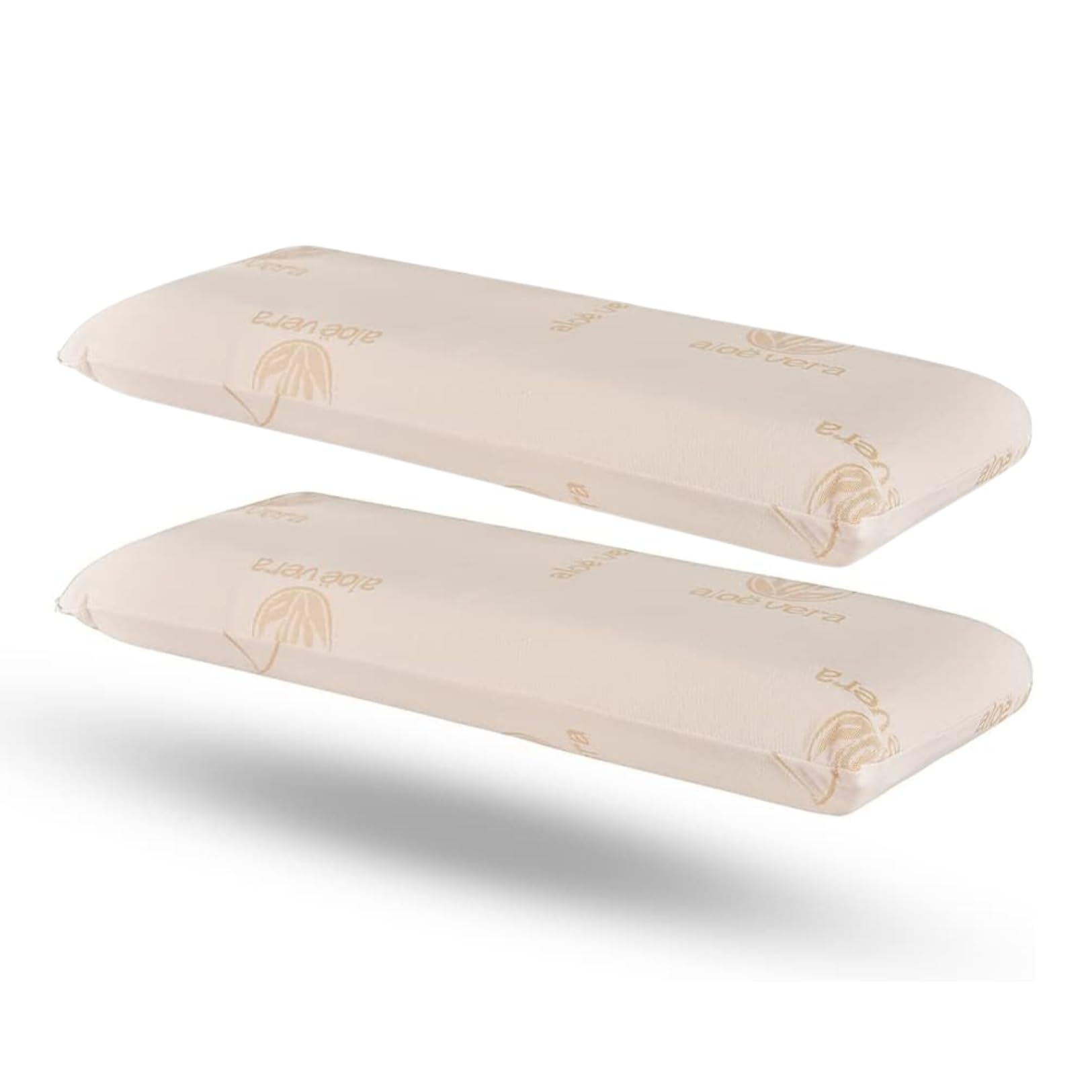 DECASATEXTIL®- Pack de 2 Almohadas Viscoelasticas 80cm para un Descanso de Calidad- Tejido Aloe Vera Plus, con núcleo Viscoelástico, indeformable, hipoalergénico, Termorregulador.