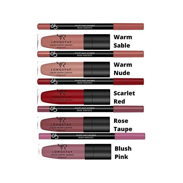 GR Cosmetics lip liner and lipstick set, Matte liquid Lipstick and Lip Liner Pencil Makeup Set, Scarlet Red