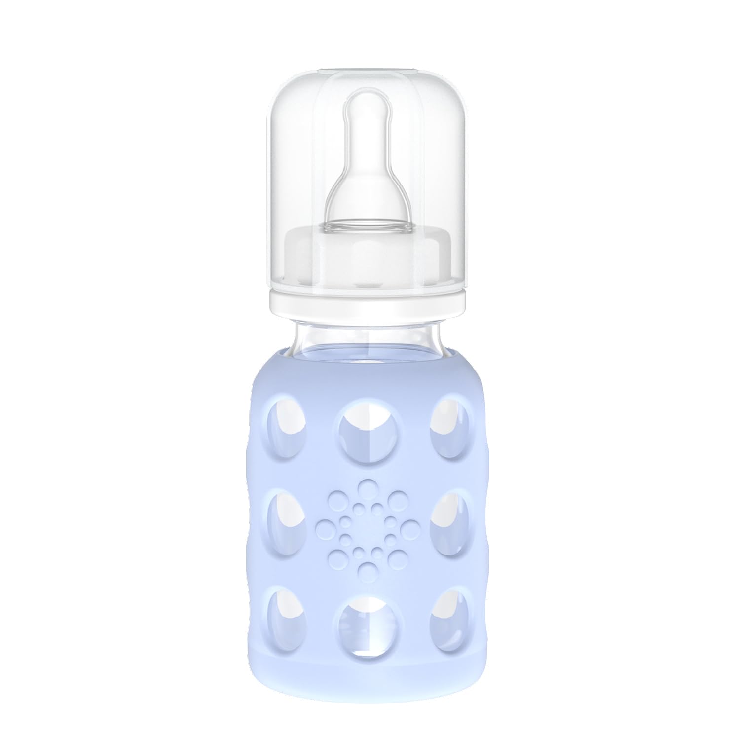 Lifefactory Glass Baby Bottle with Stage 1 and Protective Silicone Sleeve Blanket 4 Oz