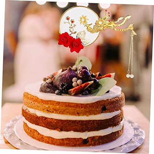 STOBAZA 1Pc Decorações De Festa De Casamento Rosa Bolo Picaretas Dia Namorados Bolo Cupcake Toppers