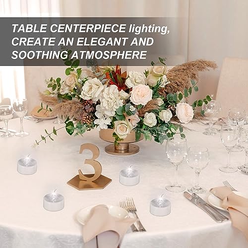 Image of AGPtek 24 PCS LED Tealights Battery-Operated flameless Candles Lights For Wedding Birthday Party - White