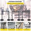 6PCS Stanchion Queue Post, Black 6.5ft Retractable Belt 36In Height, Stanchion Posts Queue Pole for Crowd Control Barriers