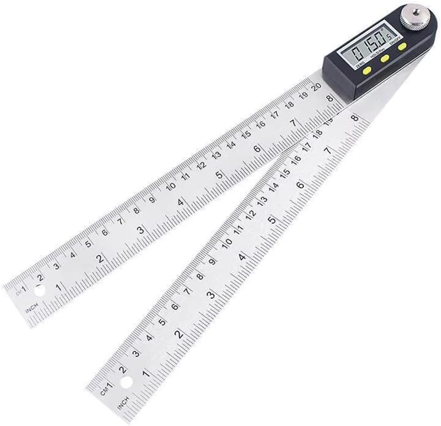 360° Digital Angle Ruler, High Precision Electronic Protractor, Multi-Purpose Angle Measuring Tool for Woodworking & Construction (200mm)