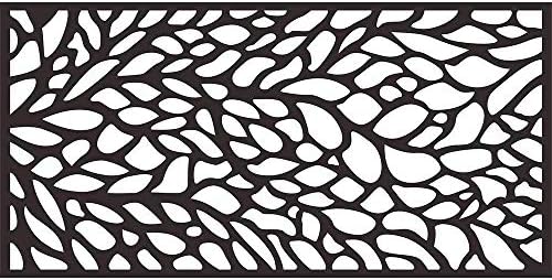 Metal Privacy Screen, Laser Cut Decorative Steel Privacy Panel Metal Fencing, Hanging Room Divider Partitions Panel Screen,48x24inch, 1 Piece (Scatter, Black)