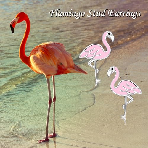 Image of Animal Stud Earrings 925 Sterling Silver Elephant /Unicorn /Chicken /Flamingo /Highland Cow /Hummingbird Earrings Animal Jewelry Gifts for Women