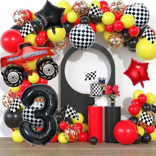 Monster Truck 3rd Foil Balloons,Racing Car Balloons Decorations for Boys Birthday Baby Shower Truck Theme Party (3rd Birthday) — view 3