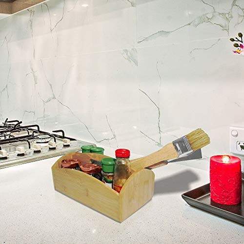 SplashSoup Bamboo Caddy, Home Accessory, Bathroom Counter and Kitchen Cabinet Organizer and Storage Holder