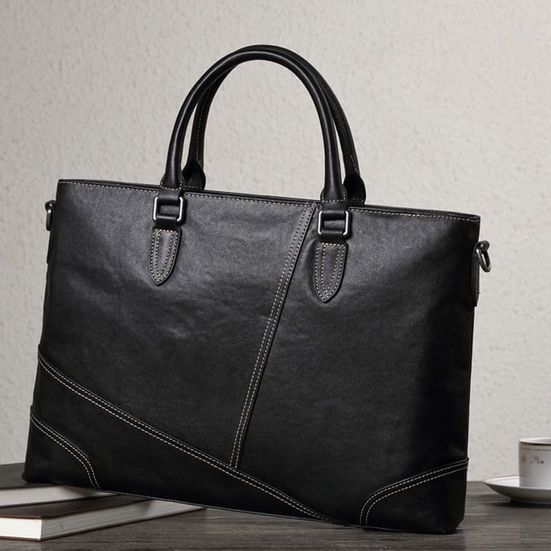 Business Commuting Office Meeting Hand-held Cowhide Single Shoulder Crossbody Document Bag image 3