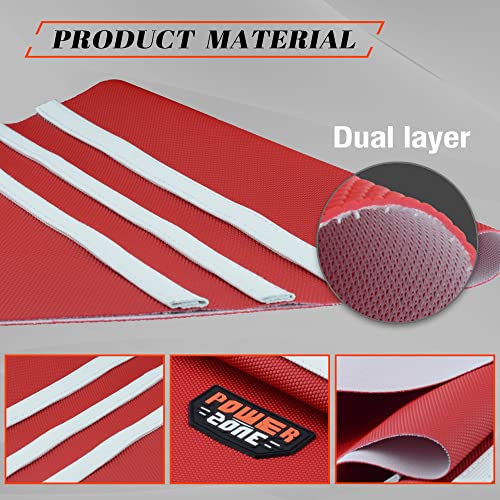 Fewfuss Gripper Dirt Bike Seat Cover - Universial Seat Cover For Dirt Bike Motorcycle - Non-Slip Motorcross Enduro Seat Covers Red-White #TOP5