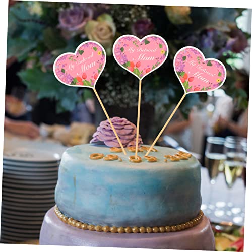 Amosfun 48 Pçs Inserções De Bolo Do Dia Mães Topos De Bolo De Aniversário Para Bolos Topo De Bolo De