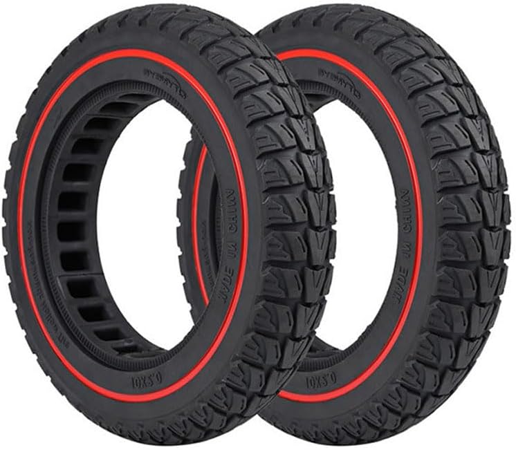 10x2 Solid Tire, 10 Inch Replacement Tire for Segway Ninebot F30 F40 Electric Scooter, 10 x 2.125 Honeycomb Wheel for Xiaomi M365 1S Pro Pro 2, Off-Road Tyre for Gotrax GXL V2 Hiboy S2 (Red x 2 PCS)
