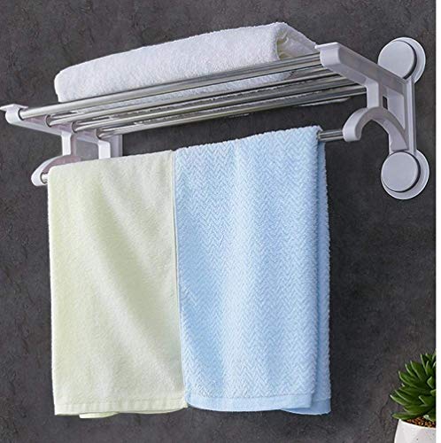 Toallero para colgar en la pared del baño sin taladro multifuncional 3