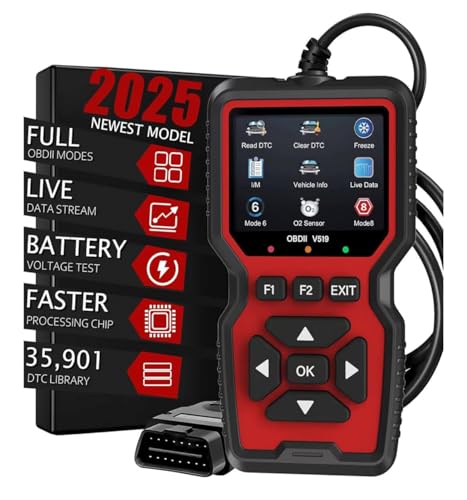 OBD2 Diagnostic Scanner V519, 2025 Upgraded Model, Professional Car Diagnostic Tool with Live Data Stream, Battery Test, 35,901 DTC Library