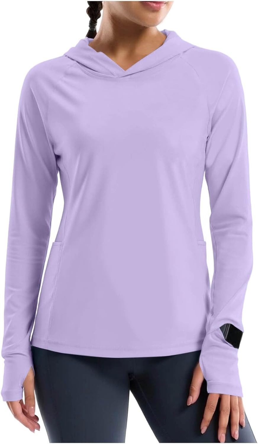Women's Workout Tops for Women Sun Shirts Long Sleeve Protection Shirt Lightweight Quick Dry Hiking Hooded Tops