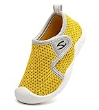 INMINPIN Kita Hausschuh für Jungen Mädchen Leichte rutschfeste Kinder Hüttenschuhe,Gelb,21 EU.