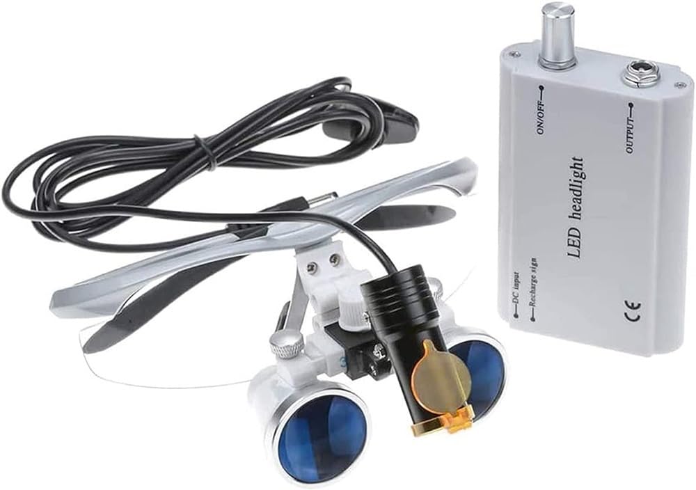 Loupes dentaires LED - Jumelles chirurgicales de laboratoire avec projecteur de 5 W