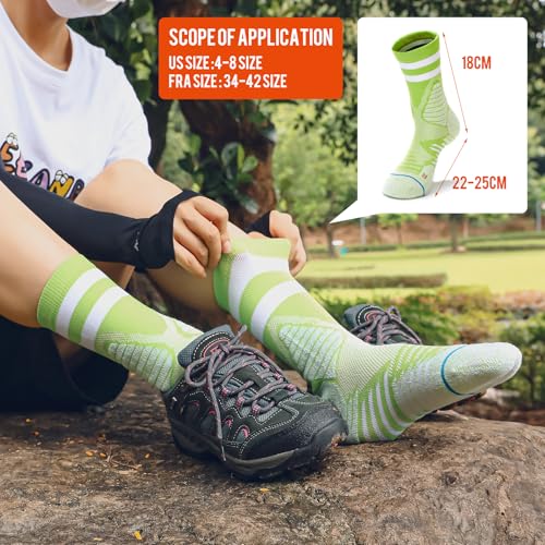 Image of TFO outdoor socks, comfortable and breathable sports socks, wear-resistant running socks and hiking socks 2202215, women's fluorescent green