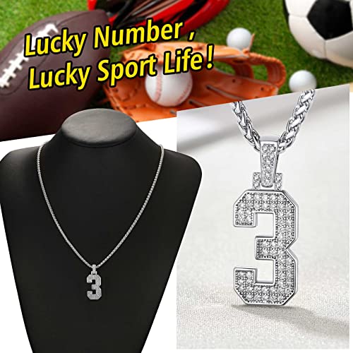 Mens Number 2 Chain Number Necklaces For Athletes Sports Jewelry #TOP2