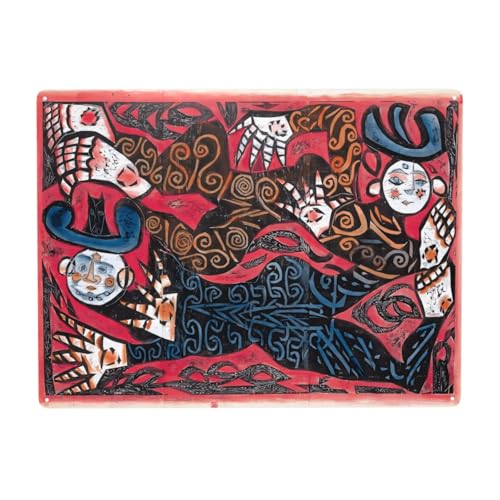 棟方志功 ブリキ看板 金属ポスター 装飾鉄絵 壁飾り 玄関 客間 レストラン 寝室 12×16in/30×40cm