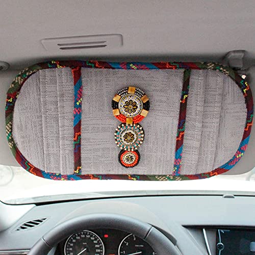 Boho Car Accessories for Women Interior Cute Set Hippie CD Holder Sun Visor Organizer