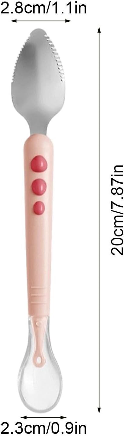 Feeding Spoons, Double – Headed Serrated Kitchen Gadgets, Kids Food Training Fruit, Puree Ice Cream Home Apartment | Fruit Puree Food Ice Cream Home Apartment School Restaurant Travel Camping Picnic