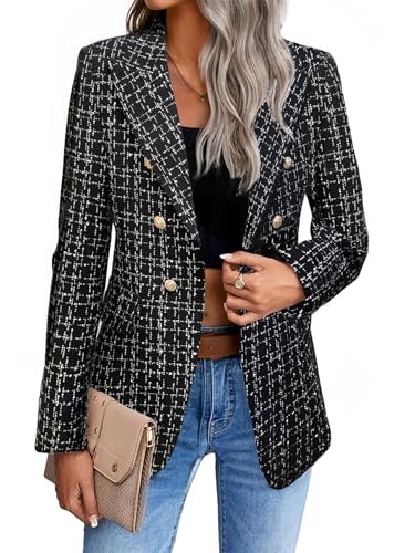 Mina Self Tweed Blazers Jacket for Women 2025 Fall Winter
